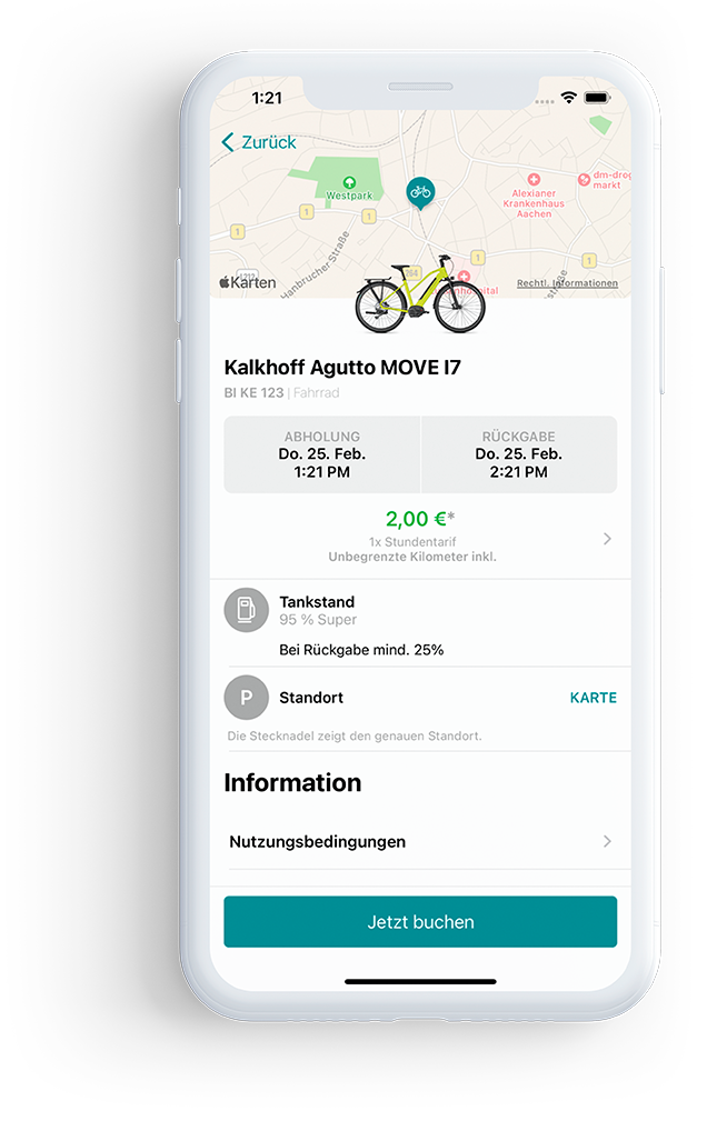 Best in Mobility App Screenshot E-Bike Sharing